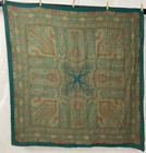 Antiguo Mantón de Piano Romal Cachemira Estilo Cachemira Siglo XIX 139x133 cm