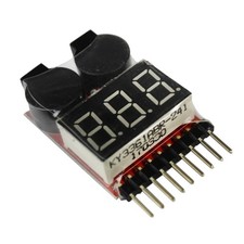 Low Voltage Battery Tester with Buzzer Alarm for 1-8S Lipo/Li-ion/Li-Fe