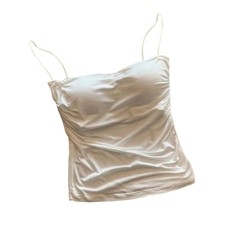 Women Double Lined Going Out Tank Tops Ruched Summer Camisole T Shirts Gift