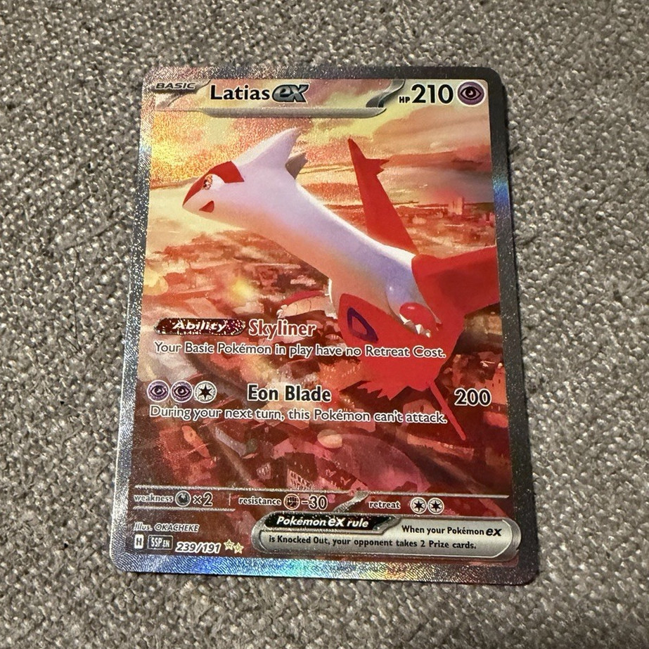 Pokemon Latias ex 239/191 Surging Sparks SIR Full Art Holo English 2024