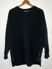 Women's Varley Manning Sweatshirt in Black Ribbed Fabric Sz M