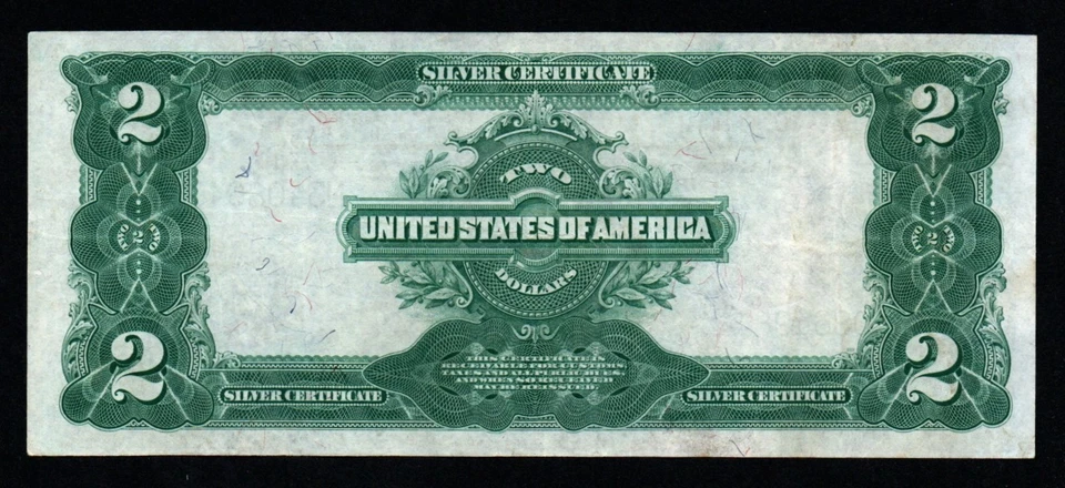 1899 $2 LARGE Size BEAUTIFUL XF+/AU Silver Certificate! - Image 2 of 2