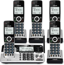 VS113-5 Extended Range 5 Handset Cordless Phone for Home with Call Blocking, Con