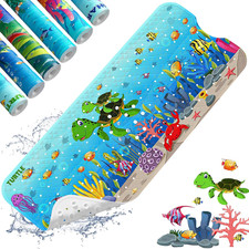 Baby Bath Mat for Tub Non Slip Kids Bath Mat - 40''x16'' Extra Long Cartoon Bath