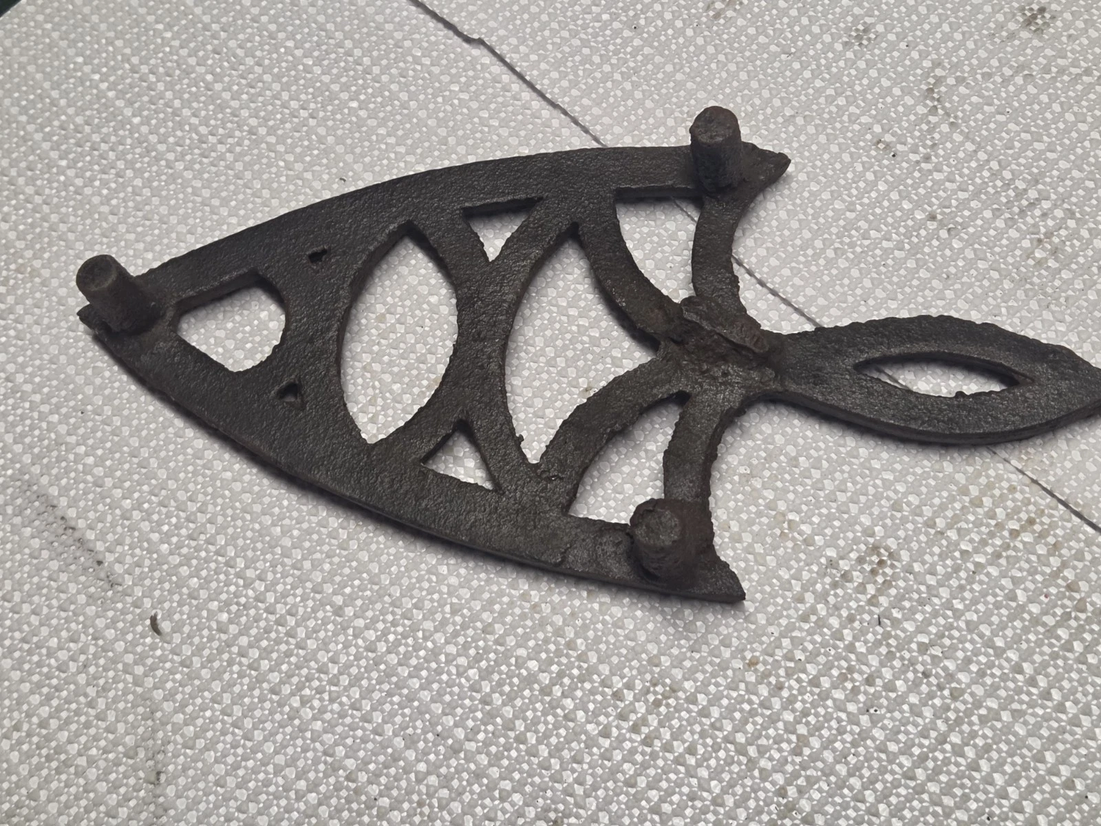 Antique Cast Iron Trivet Set of 2,  Openwork Design image 10