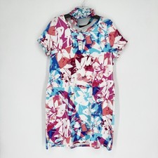 T By Talbots Cross Back Cozy Crush Dress Floral Stretchy Size XLP UPF 50 NWT