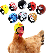 8 Pcs Chicken Helmet Safety Chicken Hats Adjustable Elastic Helmet Hens Helmet P