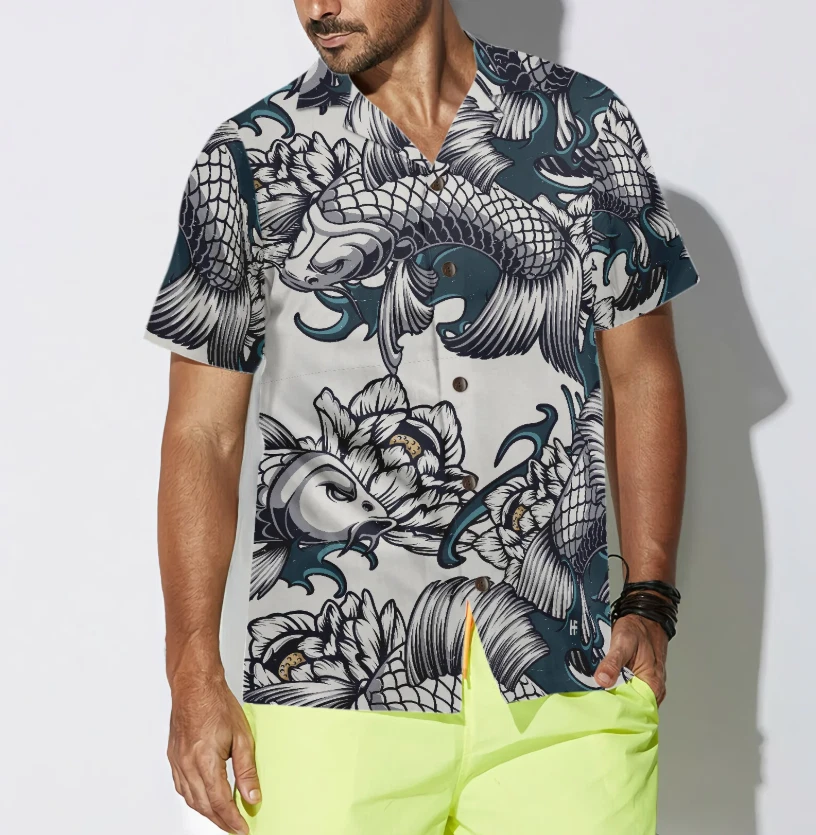 Traditional Floral Fish Hawaiian Shirt
