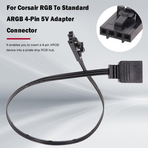 For Corsair 4 Pin RGB to Standard ARGB 5V 3 Pin Connector T2W0HJ2S 25cm T3A5 - Afbeelding 9 van 11
