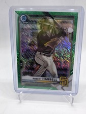 2021 Bowman Chrome Robert Hassell San Diego Padres #BCP-120 Green Shimmer /99