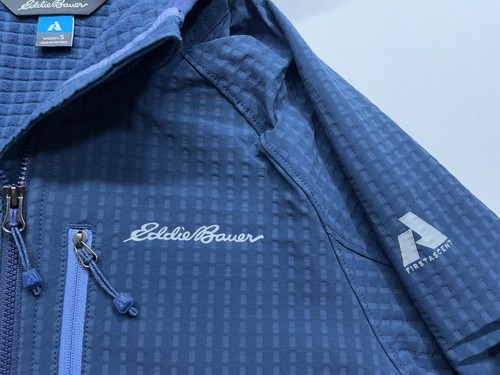 Eddie Bauer First Ascent Jacket Womens Size Small Blue Hooded Thumb Holes Zip Up - Picture 5 of 16
