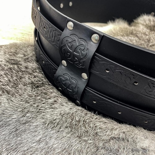 JAOYU Viking Renaissance Men's Medieval Belt - Celtic Leather - Picture 8 of 8