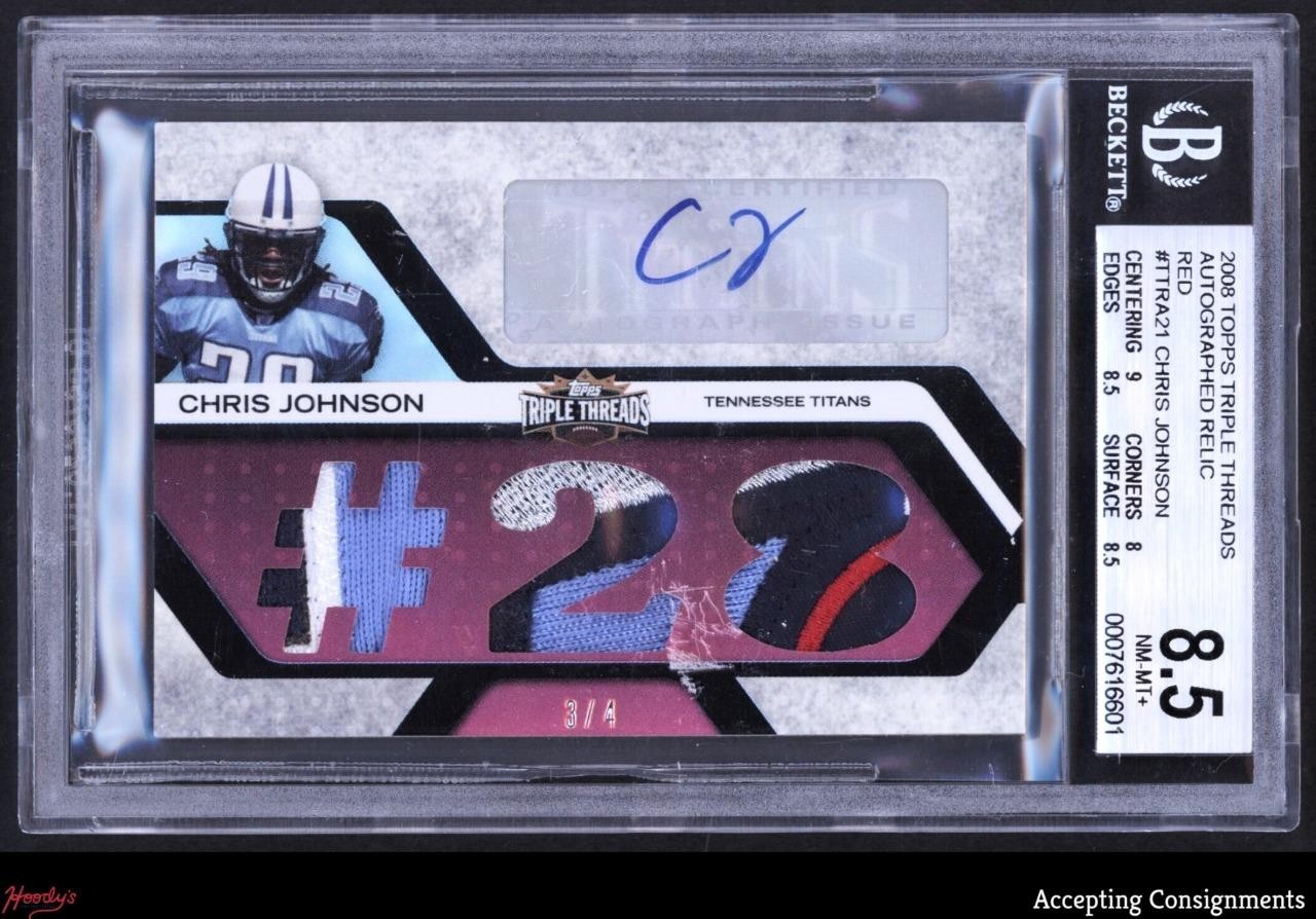 Chris Johnson Topps Triple Threads #108 Autograph Relic-Prime Red