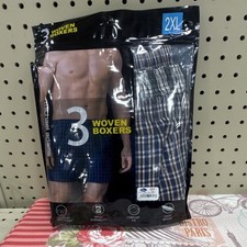 Michael Adams 3 Plaid Woven Boxer Shorts 2XL Cotton Polyester Comfort Waistband