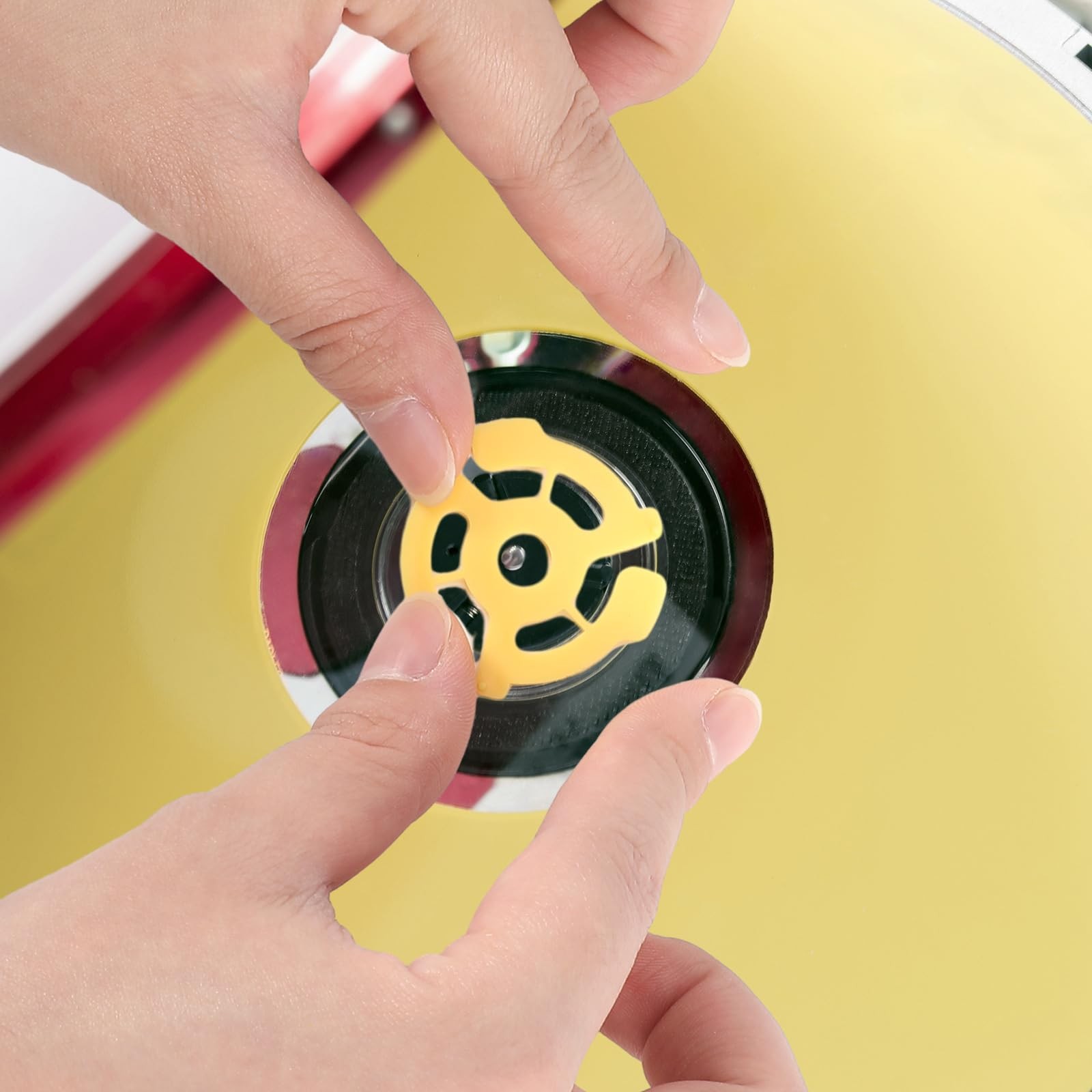 100 Pcs Flat Plastic Record Adapters Snap in Inserts to Make 7 Inches Records...