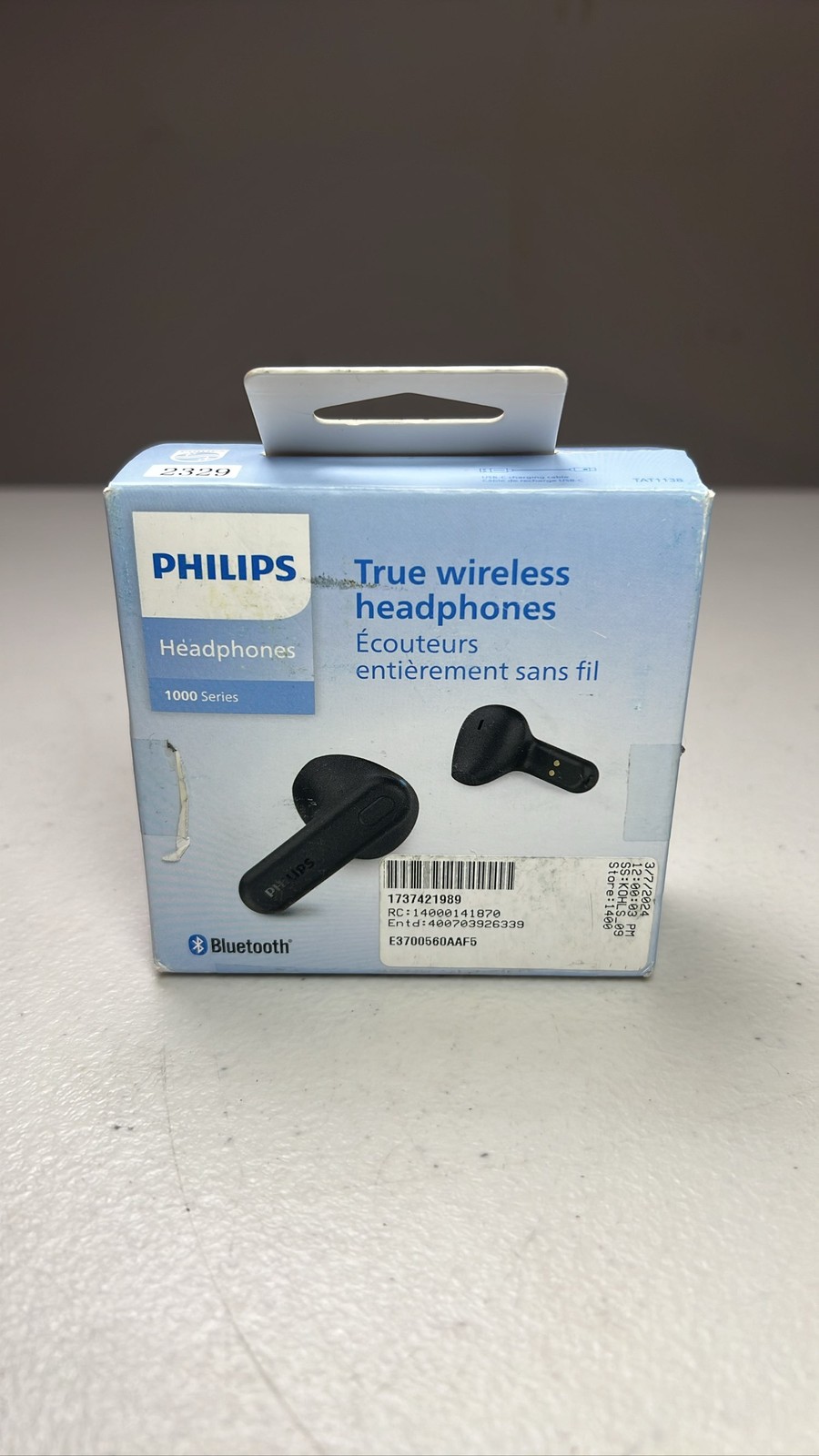 Philips Wireless Headphones 1000 Series Black TAT1138 Earbuds