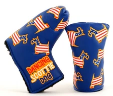 New Dancing Scottie Dog 19th Hole Custom Shop USA Dog Putter Cover Blue
