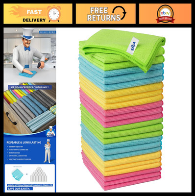 MR.SIGA Microfiber Cleaning Cloth, Pack of 24, Size:12.6'' x 12.6
