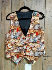 Vtg 90s On Tour Brand Women's M/L Cat Vest CottageCore TeacherCore Unique