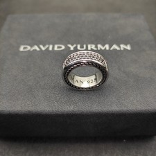 David Yurman 925 Silver Diamond Mesh Band Rin...
