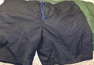 Lands' End Men Size L(36-38) Navy Lined Swim Trunks with pockets and drawstring 