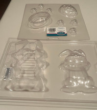 Lot of 6 New Clear Plastic Holiday 3D Chocolate Candy Molds