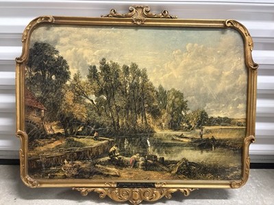 Stratford Mill On The Stour After John Constable Vintage Framed Art Print 24x21
