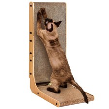 Cardboard Cat Scratcher for Indoor Cats, 26.8 Inch L Shaped Vertical Cat Scra...