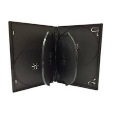 2 ct Standard 14mm Multi Hold 6 Disc Six CD DVD Black Case Movie Box 2 Trays