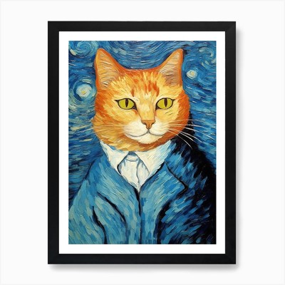 Van Gogh Stil Portrait von Orange C gerahmtes Wandbild Poster Leinwanddruck Bild