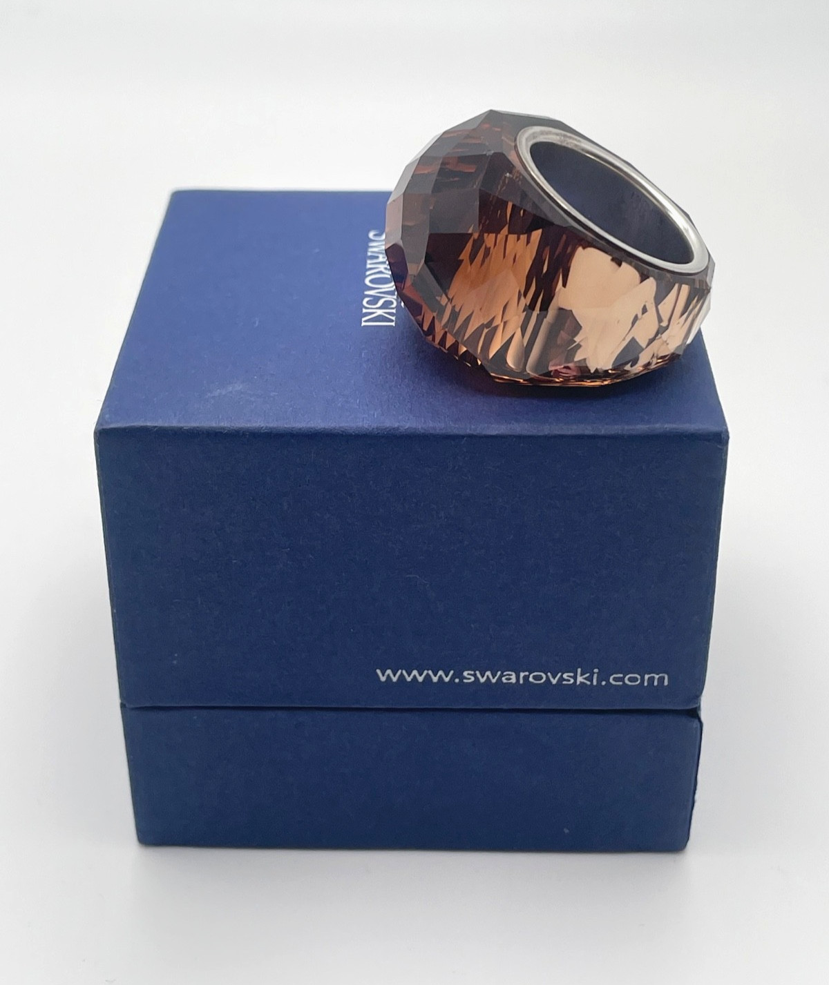 Swarovski Nirvana Brown Faceted Crystal Ring Sign… - image 10