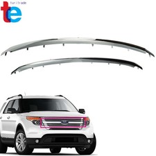 Front Lower Upper Chrome Grille Trim Molding For Ford Explorer 2011-2015