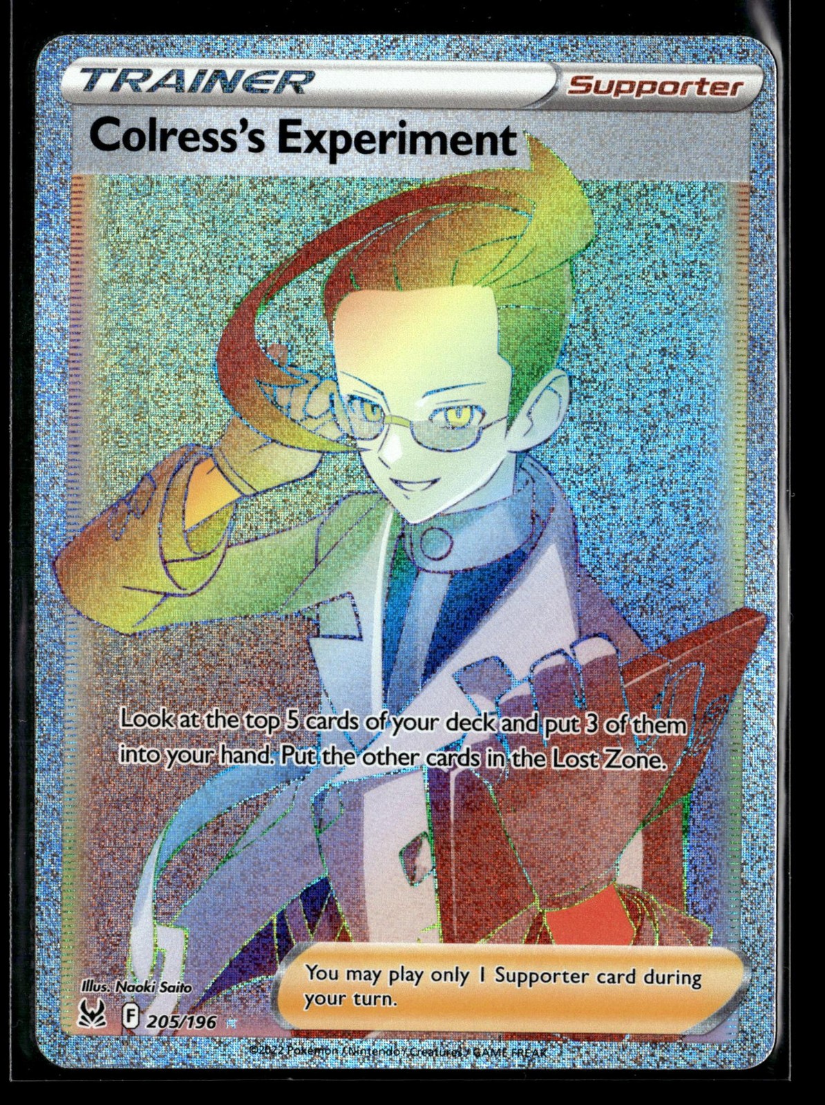 Colress's Experiment 205/196 Rainbow Rare Lost Origin Pokemon NM/M