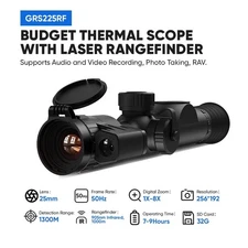 GRS225RF Thermal Night Vision Rifle Scope 1x-8x Zoom 25MM Lens One-Shot Zeroing