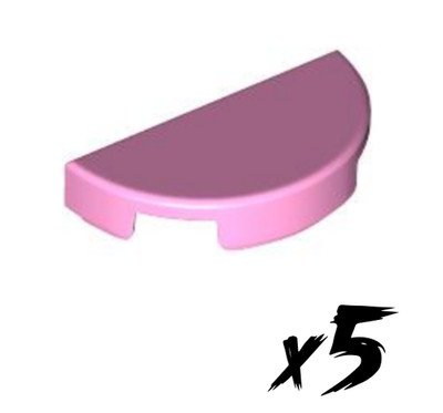 5x LEGO 1748   1x2 Fliese rund   tile round   hell pink   bright pink