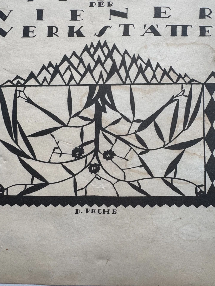 Dagobert Peche (austriaco): Wiener Werkstatte Broadside. Placa firmada. c.1919 Foto 4 de 4