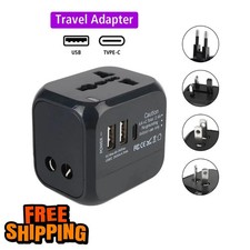 Universal Travel Adapter 2 USB 1 Type C Charger UK EU US AU Plug