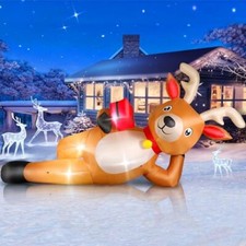 12 FT Giant Christmas Inflatable Reindeer Outdoor Decorations Large Blow Up 