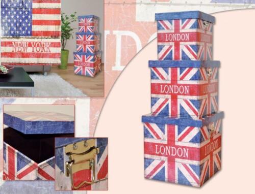 Baule Contenitore scatola pouf flag Inghilterra london small 22 x 49 x 28,5 cm - Foto 1 di 1