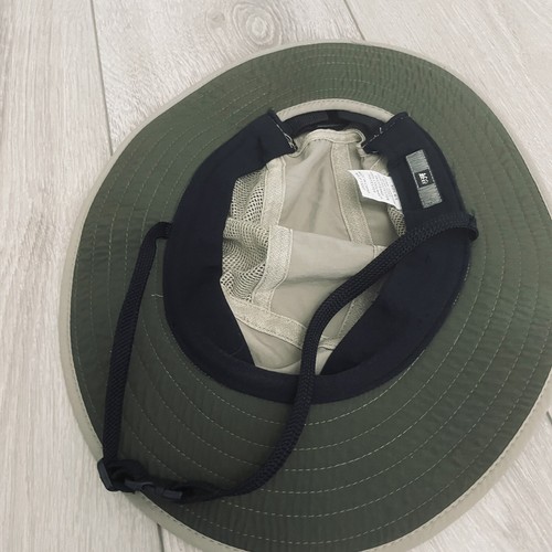REI Coolmax Boonie Bucket Sun Hat Kids Sz M/L Tan w Mesh Adjustable Chin Strap - Picture 4 of 4