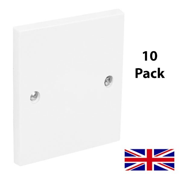 1 Gang Single Blanking Wall Plate Light Plug Switch Blank White Cover | Packs