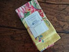 APRIL CORNELL Vivian PINK Green YELLOW FLORAL Cotton NAPKINS 8PC
