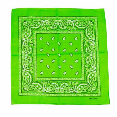 1 Lime Green Paisley Bandana Cotton Face Mask Cover HeadWrap Scarf Lot Bandanna