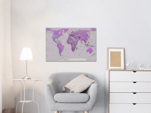 classic world map countries capitals canvas print art wall framed or print only - Picture 5 of 10
