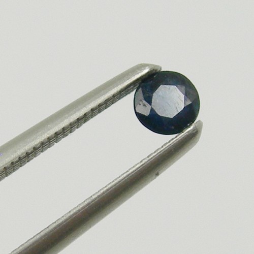 Qty 1 Round Australian Sapphire Loose Gemstone - Good Blue to Dark Blue Black - Picture 59 of 62
