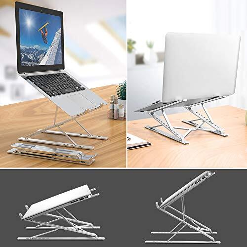 Adjustable Silver Aluminum Laptop Stand for 10-17 Inch Tablets & Laptops