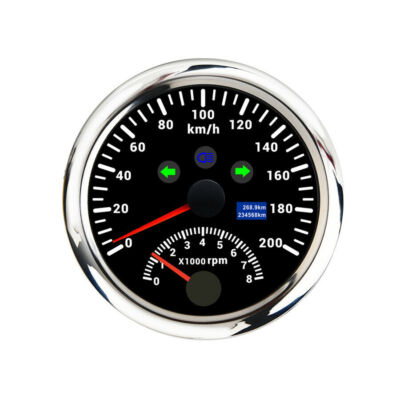 85mm Analog Auto Boot GPS Tachometer Gauge 200 KMH Drehzahlmesser Universal 12V