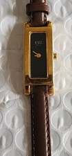 Ladies ESQ ( ESQUIRE ) 100677 SWISS Gold Tone Quartz Watch New Battery