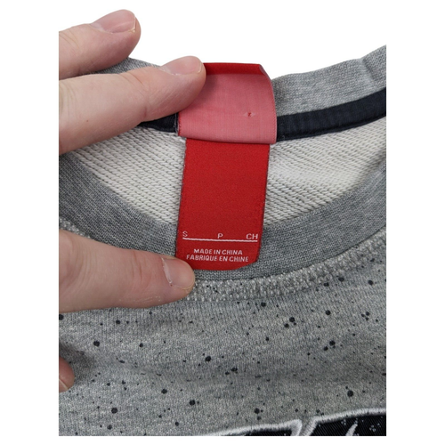Nike Air Cement Sweatshirt Mens Small Black Gray Crewneck 90s Style Red Tag - Picture 6 of 10