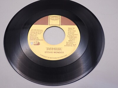 45 rpm Vintage 7  Vinyl Single Hit Record Stevie Wonder - Overjoyed F5C